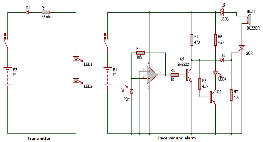 Intruder Or Burglar Alarm Circuit Using Infra Red Ir Gadgetronicx 9986