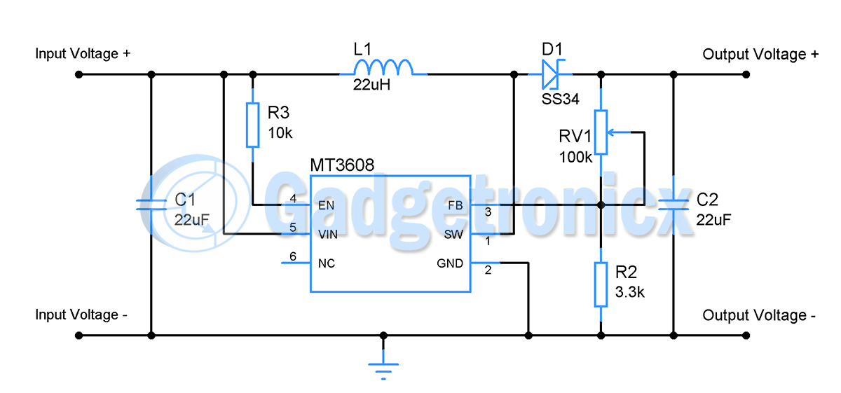 5v to 12v, DC to DC Boost converter circuit - Gadgetronicx