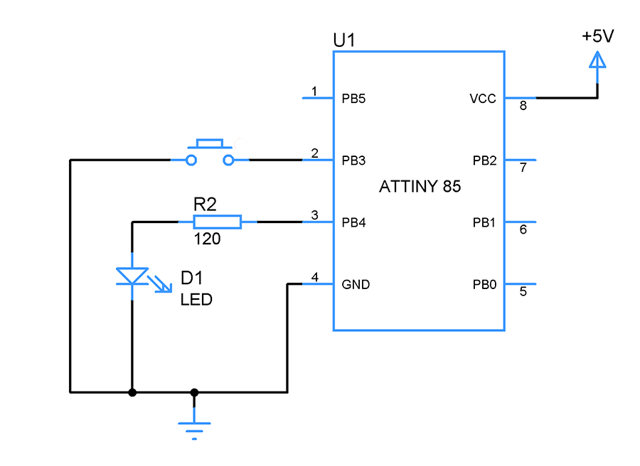 ATtiny85 GPIO input tutorial - Gadgetronicx