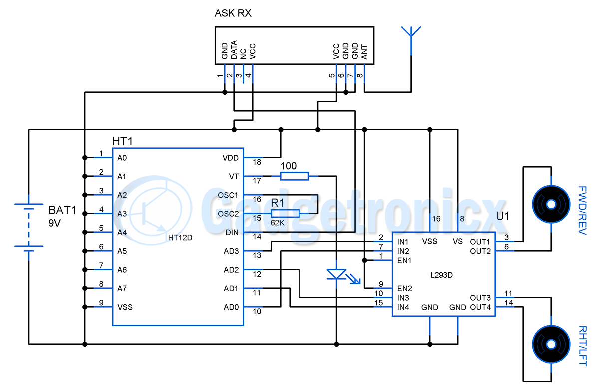 Simple rc store car circuit