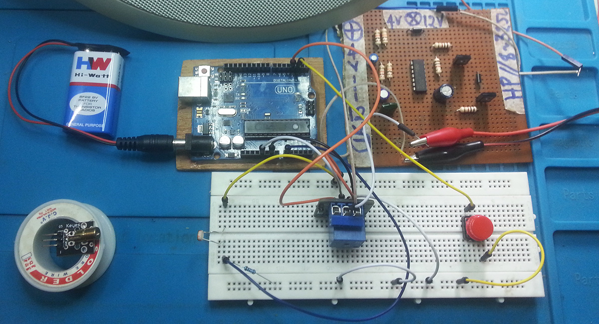 Laser Security Alarm System Project, Breadboard