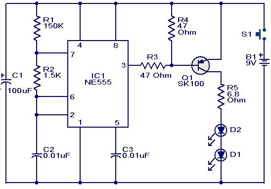 ir led transmitter and receiver circuit