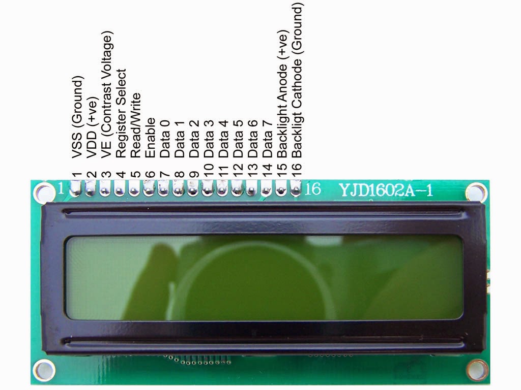 lcd display pin diagram