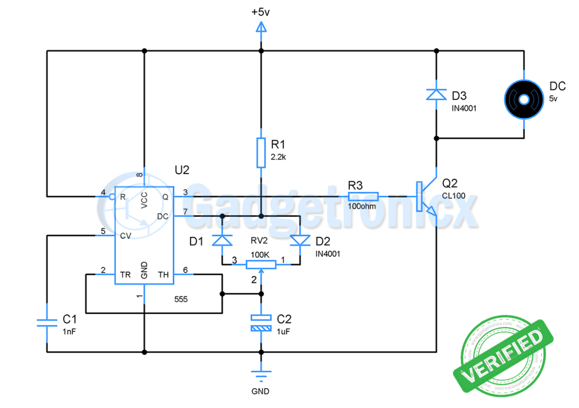 DC Motor Speed Control Circuit Using IC 555 - Gadgetronicx