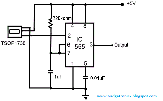 circuit diagram of single infrared sensor