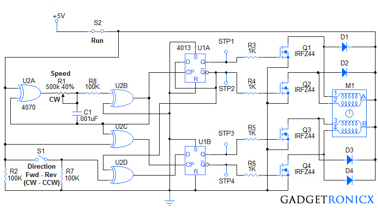 stepper motor controller circuit diagram