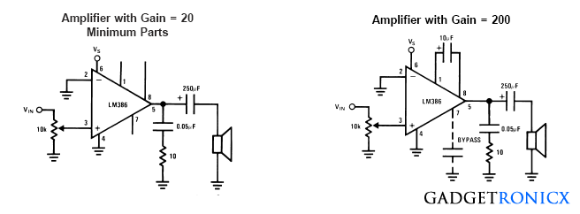 Working Operation Of Audio Amplifier Ic Lm386 Gadgetronicx