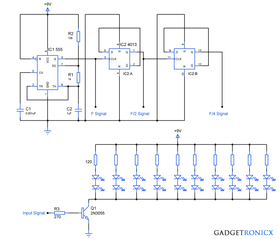 Christmas Lights Using Leds Circuit Diagram