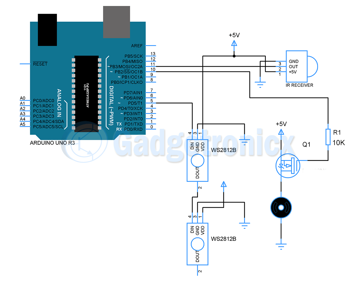 Rgb control box ir remote control схема